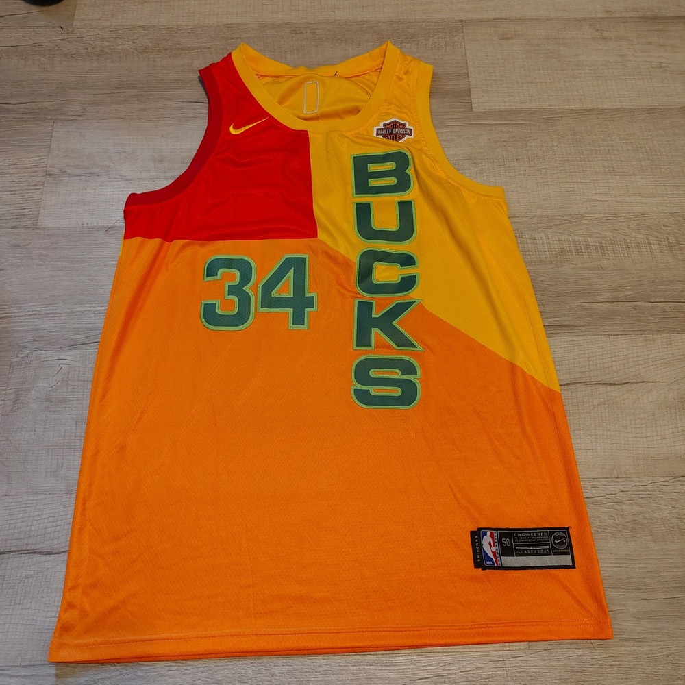 Nike NBA Milwaukee Bucks Giannis Antetokounmpo 34 Swingman Jersey Mens 50 Large